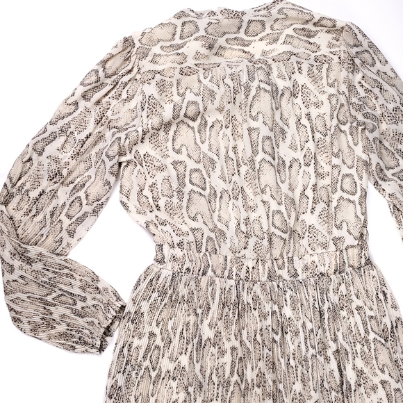 Anthropologie Current Air Snakeskin Print Sheer Lined Dress Size Small - Picture 7 of 15